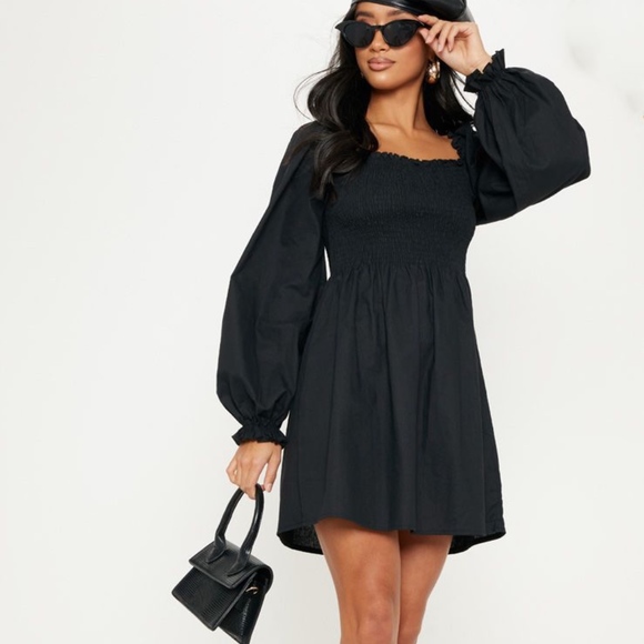 PrettyLittleThing Dresses & Skirts - Pretty Little Thing Square Neck Shirred Dress 00